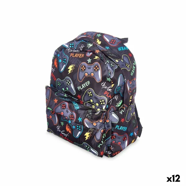 School Bag Pincello Games Multicolour 28 x 12 x 22 cm 22 x 28 x 12 cm (12 Units)