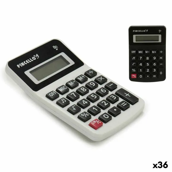 Calculator Pincello White Black Plastic 7,5 x 2,5 x 11,5 cm Solar Small (36 Units)