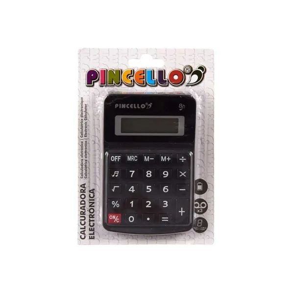 Kalkulators Pincello Balts Melns Plastmasa 7,5 x 2,5 x 11,5 cm Solārais Mazs (36 Vienības)
