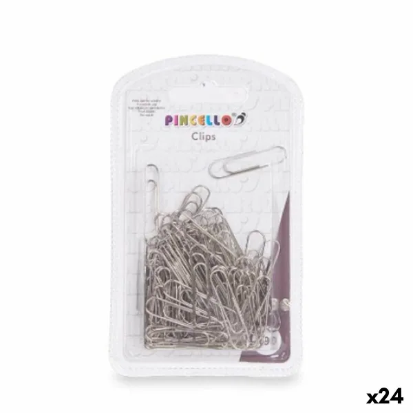 Klipsi Pincello Hopeinen Metalli Medium (24 osaa)