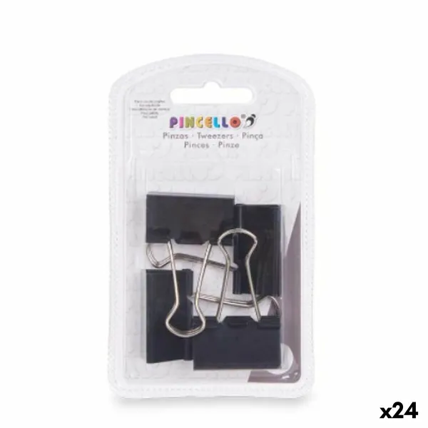 Зажимы Pincello Чёрный Металл Клип Большой (24 штук)