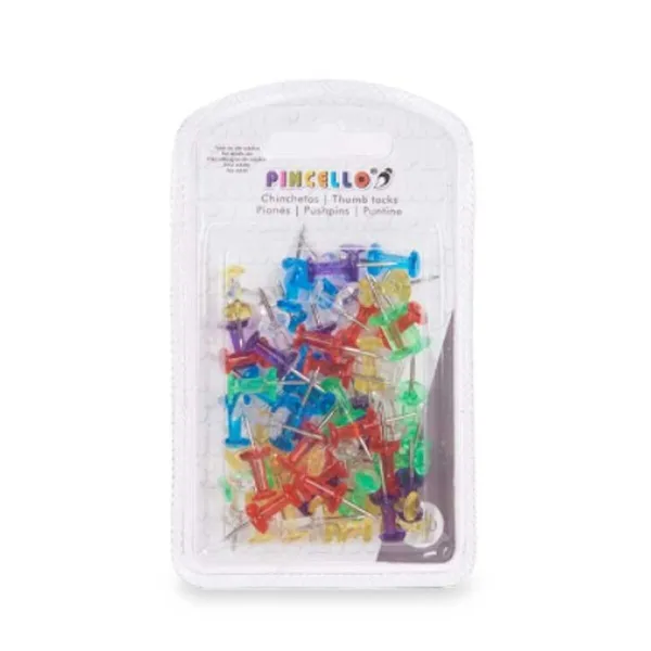 Kancelejas piespraudes Pincello Daudzkrāsains Metāls Plastmasa (24 gb.)