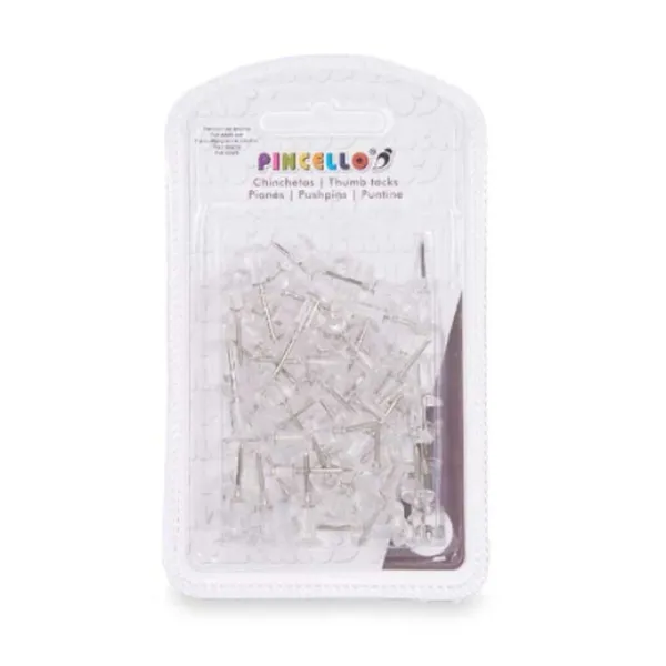 Kancelejas piespraudes Pincello Caurspīdīgs Metāls Plastmasa (24 gb.)