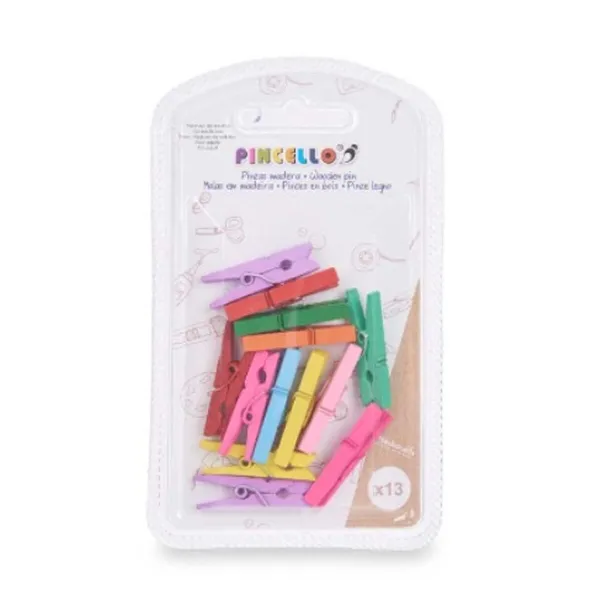 Зажимы Pincello Разноцветный Деревянный Маленький (24 штук)