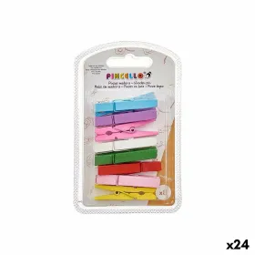 Clamps Pincello Multicolour Wood Large (24 Units)