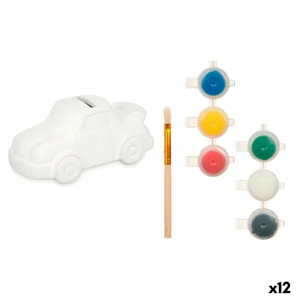 Nudažykite savo pinigų dėžutę Pincello Balta 14 x 7 x 7 cm 14,5 x 7,2 x 9,4 cm Automobilis (12 vnt.)