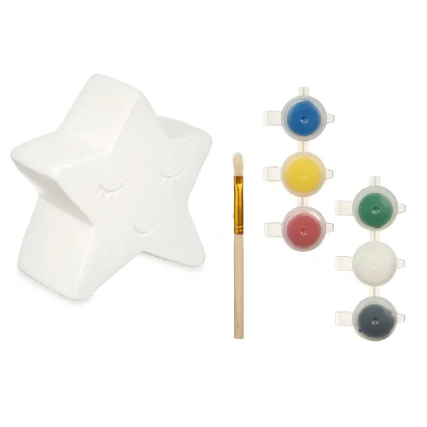 Paint Your Own Money Box Pincello Ceramic Star 12,8 x 12,6 x 8,2 cm 12,5 x 12,5 x 5,5 cm (12 Units)