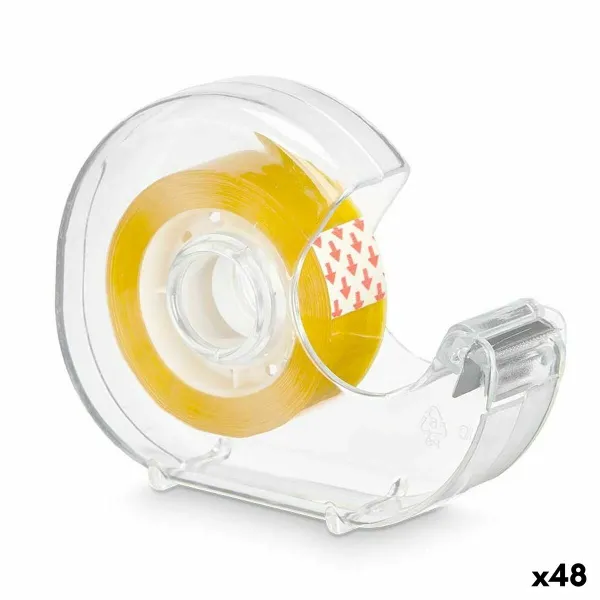 Sellotape Dispenser Pincello Yellow Transparent 10 x 7,5 x 2,5 cm 2,7 m (48 Units)