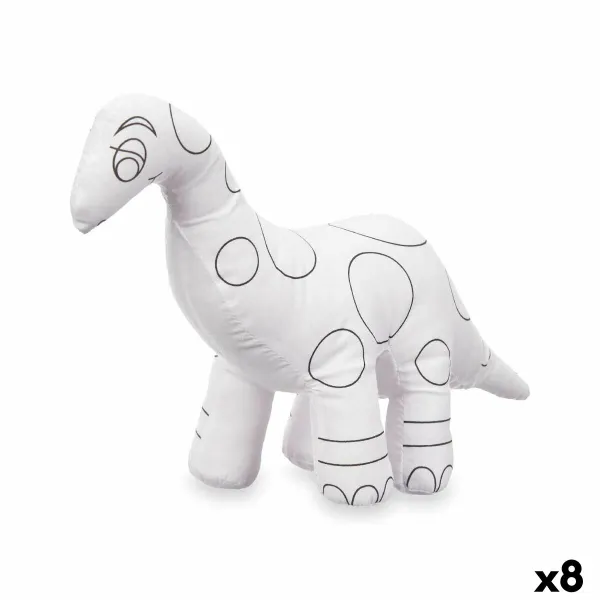 Colouring Plush Pincello White Black Dinosaur (8 Units)