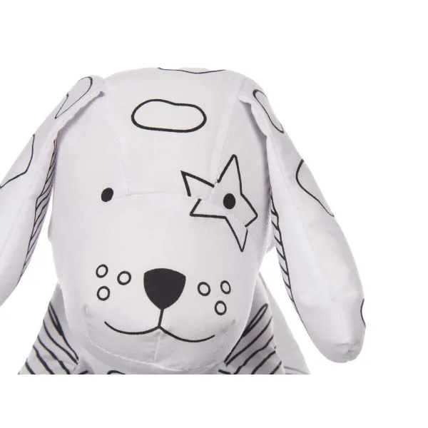 Colouring Plush Pincello White Black Dog (8 Units)