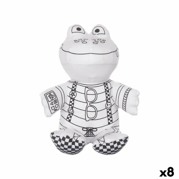 Плюшевая игрушка для раскраски Pincello Белый Чёрный Ткань 16 x 18 x 13 cm Лягушка (8 штук)