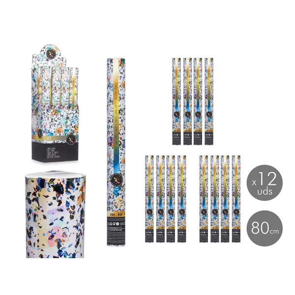 Confetti cannon Multicolour Paper Cardboard Plastic 5 x 78,5 x 5 cm (12 Units)