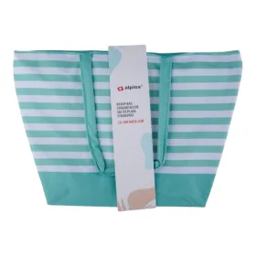 Alpina - Striped Beach Bag 49.3x16x34 cm (Turquoise / White)