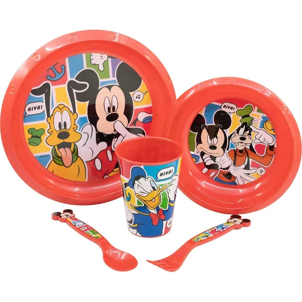 Vaikiškas indų rinkinys Mickey Mouse CZ11311 (5 Dalys)