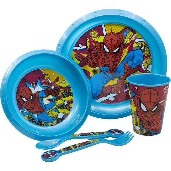Vauvan ruokailusetti Spider-Man CZ11313 Muovinen (5 Kappaletta)