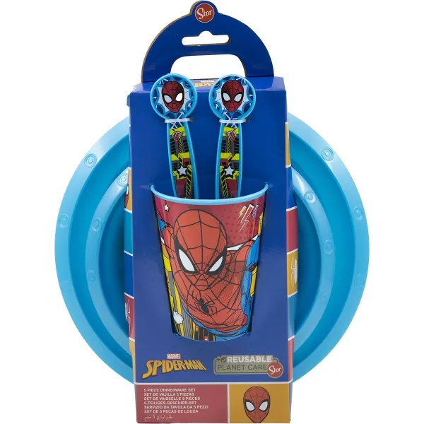Детский набор посуды Spider-Man CZ11313 Пластик (5 Предметы)