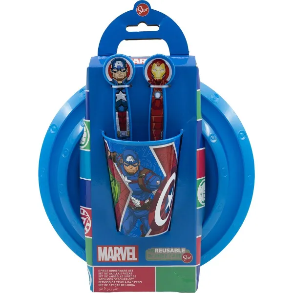 Vaikiškas indų rinkinys The Avengers CZ11309 Plastmasinis (5 Dalys)