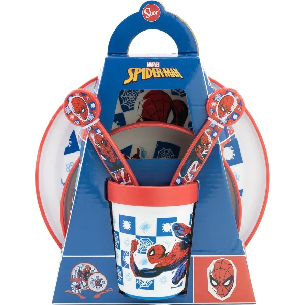 Mazuļu Ēdamrīku Komplekts Spider-Man CZ11308 Plastmasa (5 Daudzums)