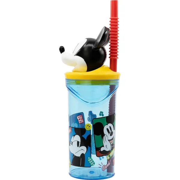 Puodelį su Šiaudeliu Mickey Mouse CZ11336 3D Mėlyna