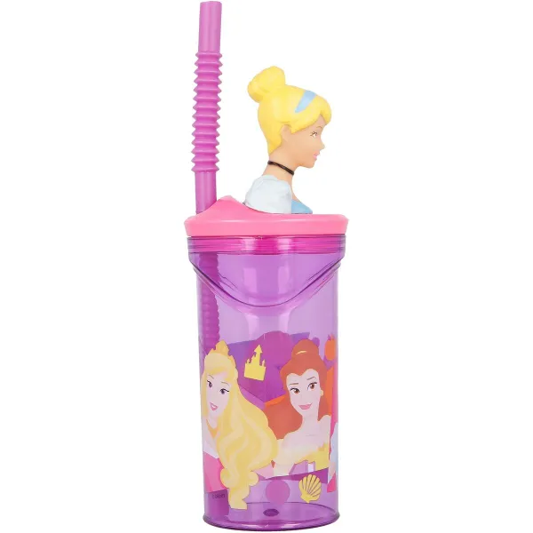 Glāzi ar Salmiņu Disney Princess CZ11334 3D Rozā