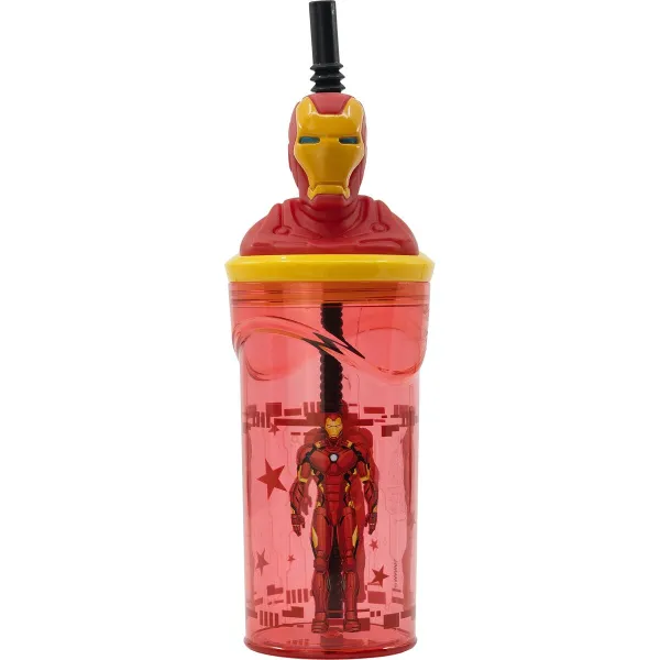 Glāzi ar Salmiņu The Avengers Iron Man Sarkans 3D