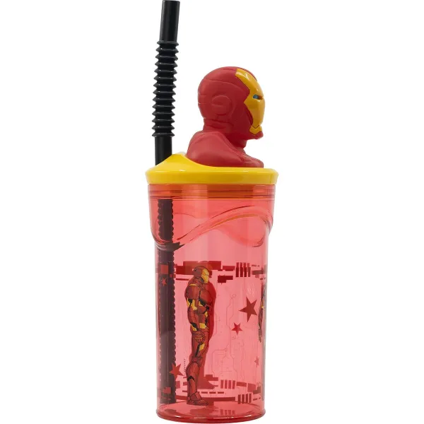 Cup with Straw The Avengers Iron Man Red 3D