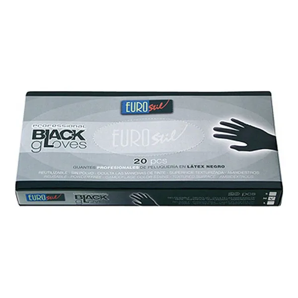 Vienreizlietojamie Cimdi Eurostil Guantes Latex Melns (20 uds)