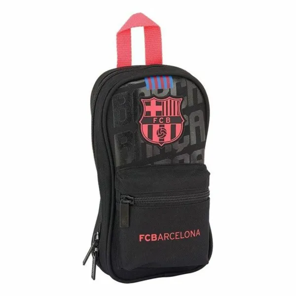 Zīmuļu futrālis Mugursoma F.C. Barcelona Melns 12 x 23 x 5 cm