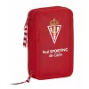 Double zīmuļu futrālis Real Sporting de Gijón Sarkans 12.5 x 19.5 x 4 cm (28 Daudzums)