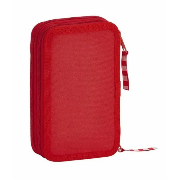 Double zīmuļu futrālis Real Sporting de Gijón Sarkans 12.5 x 19.5 x 4 cm (28 Daudzums)