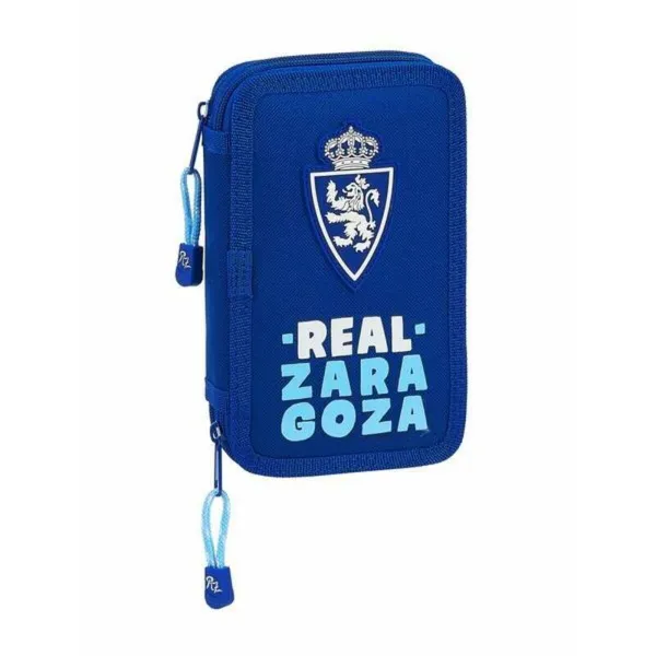 Double zīmuļu futrālis Real Zaragoza Zils 12.5 x 19.5 x 4 cm (28 Daudzums)