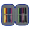 Double zīmuļu futrālis Real Zaragoza Zils 12.5 x 19.5 x 4 cm (28 Daudzums)