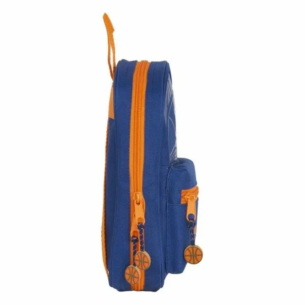 Пенал-рюкзак Valencia Basket M747 Синий Оранжевый 12 x 23 x 5 cm (33 Предметы)