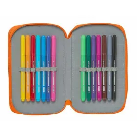 Двойной пенал Valencia Basket M854 Синий Оранжевый 12.5 x 19.5 x 4 cm (28 Предметы)