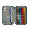 Double Pencil Case BlackFit8 M854 Dark blue 12.5 x 19.5 x 4 cm (28 Pieces)