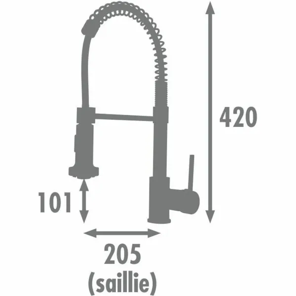 Kitchen Tap Rousseau OPUS Pilka Chrome