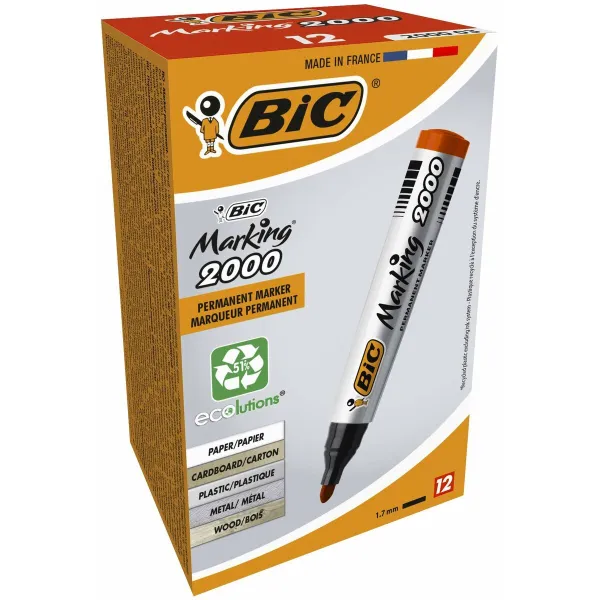 Permanenttimarkkeri Bic Marking 2000 Punainen 12 Kappaletta