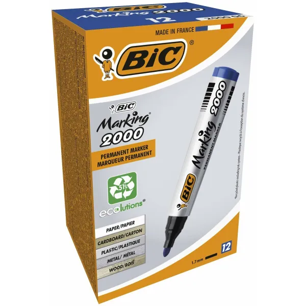 Permanenttimarkkeri Bic Marking 2000 Sininen 12 Kappaletta