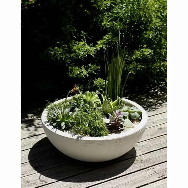 Taimepott EDA Ø 59 cm Valge Plastmass Ringjas