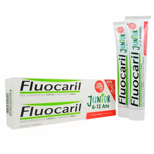 Fluocaril Junior Red Fruits Tooth Paste 2x75ml