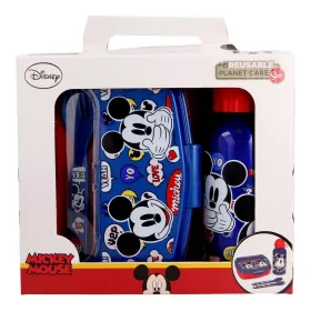 Vauvan ruokailusetti Mickey Mouse Happy smiles 21 x 18 x 7 cm Punainen Sininen