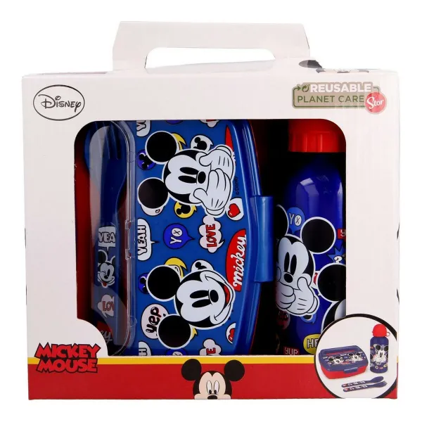 Детский набор посуды Mickey Mouse Happy smiles 21 x 18 x 7 cm Красный Синий