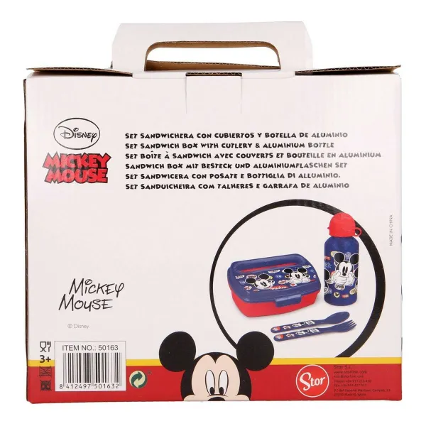 Детский набор посуды Mickey Mouse Happy smiles 21 x 18 x 7 cm Красный Синий