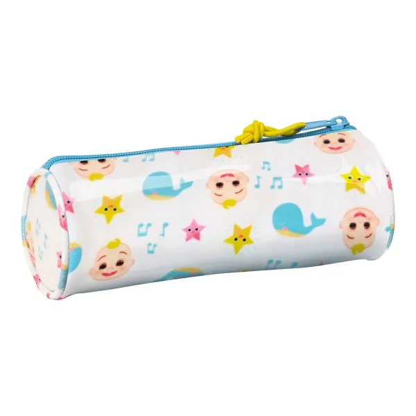 Цилиндрический школьный пенал CoComelon Белый Разноцветный (20 x 7 x 7 cm)