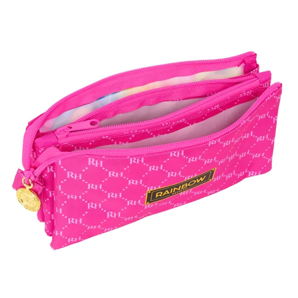 Kolmilokeroinen laukku Rainbow High Fuksia (22 x 12 x 3 cm)