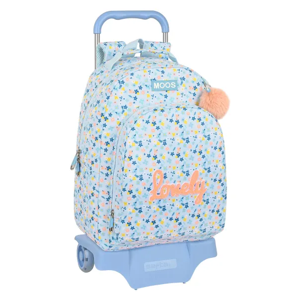 Школьный рюкзак с колесиками Moos Lovely Синий 32 x 42 x 15 cm