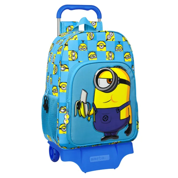 Reppu pyörillä Minions Minionstatic Sininen (33 x 42 x 14 cm)