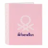 Ring binder Benetton Vichy Pink A4 27 x 33 x 6 cm