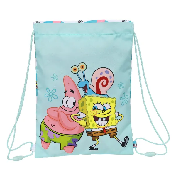Сумка-рюкзак на веревках Spongebob Stay positive Синий Белый 26 x 34 x 1 cm