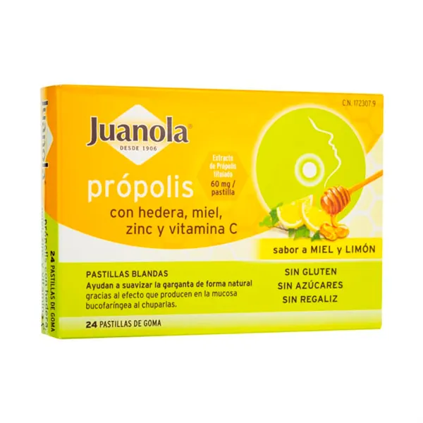 Juanola Propolis Hedera, Honey, Zinc and Vitamin C 24U 